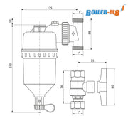 Boiler-M8 Defender-2 22 mm Magnetic Filter – Central Heating System Protection & Filtration