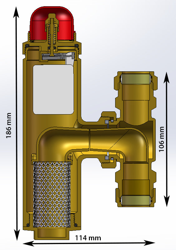 Boiler-M8 Air-Separator 22 mm – Brass Automatic Air & Debris Separator for Central Heating Systems