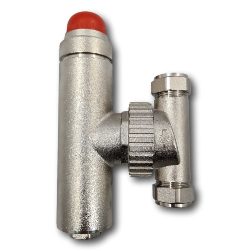 Boiler-M8 Air-Separator 22 mm – Brass Automatic Air & Debris Separator for Central Heating Systems