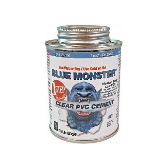 Blue Monster Solvent Cement 1/4 Pint or 1/2 Pint