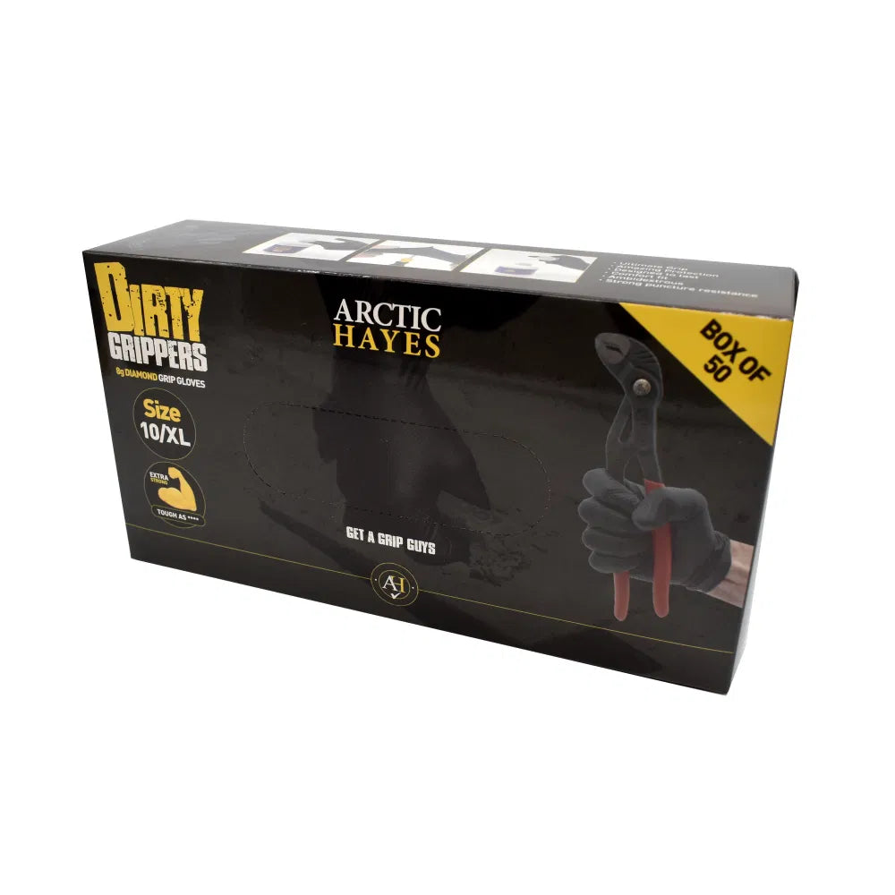 Arctic Hayes Dirty Grippers 8g Diamond Grip Gloves Box of 50 Pairs