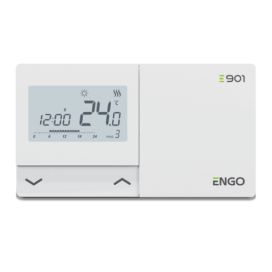 ENGO E901 Programmable Wired Thermostat 7 Day Battery Powered - Replaces - T4 Wired Programmable Thermostat (T4H110A1021) - (ENGO E901 Wired Will Be Provided)
