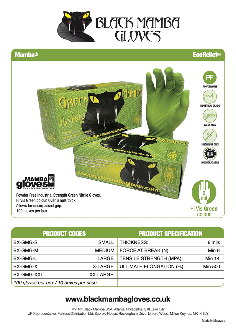 Green Mamba EcoRelief Nitrile Gloves