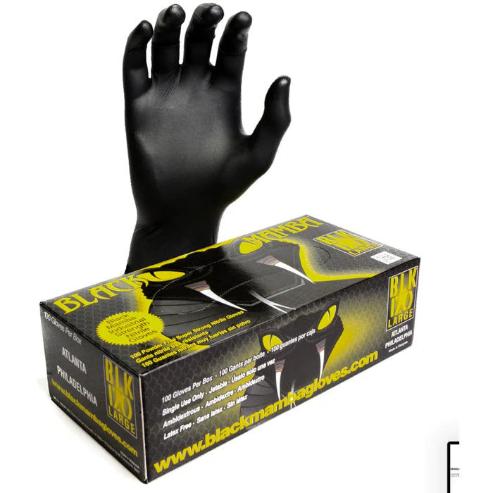 Black Mamba Super Tough Disposable Gloves | LRG [BULK BUYS]