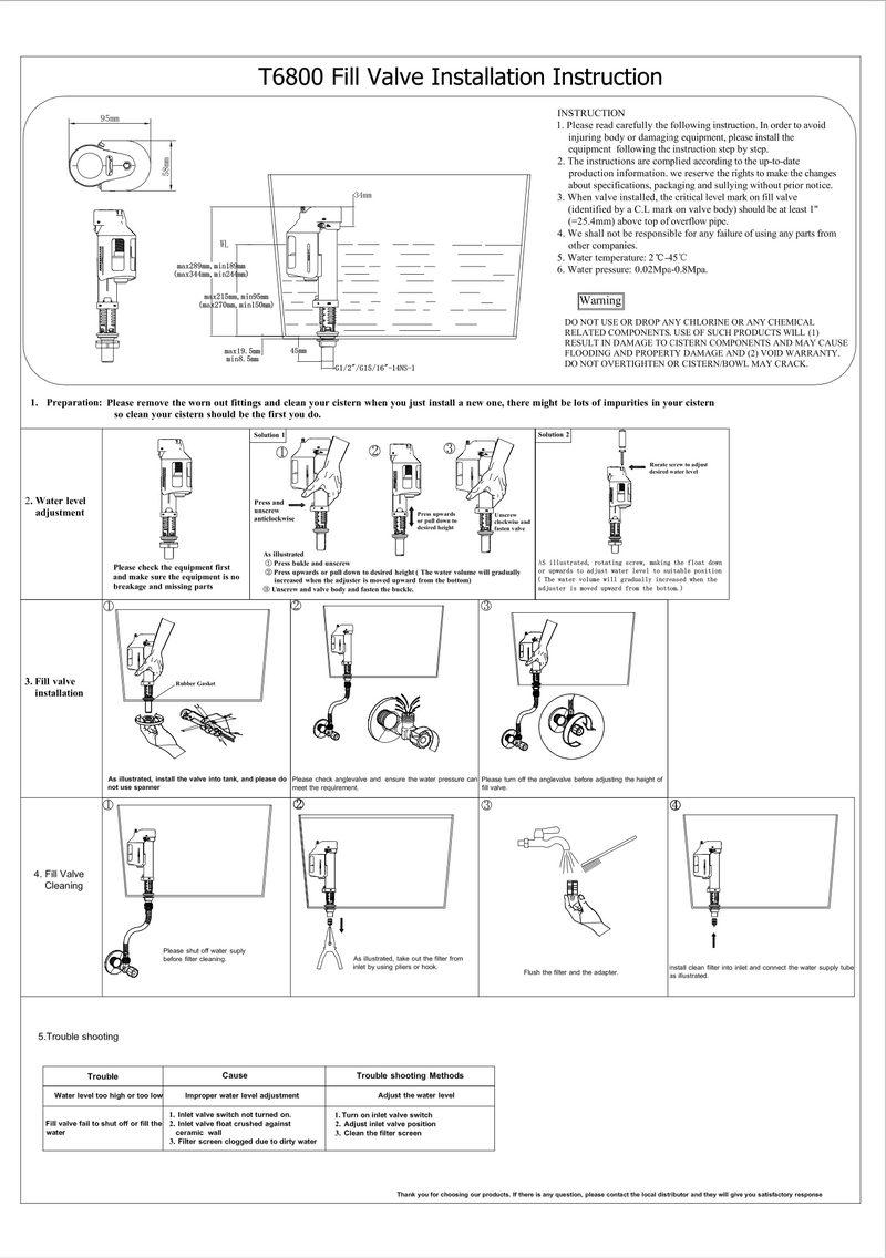 FLUSHDADDY LONGLIFE BOTTOM ENTRY FILL VALVE T68