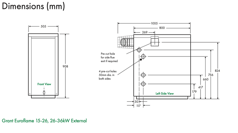 Grant EuroFlame HE Module Boiler External 50-90 (15-26kw) - C/W Burner