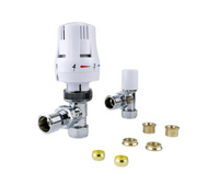 Navigator 15mm Angled TRV & Lockshield Twin Pack | Europa 3 Radiator Valve