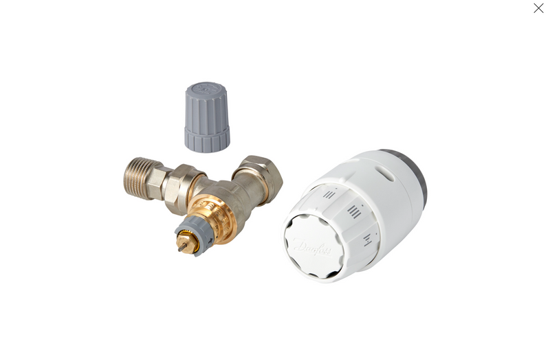 Danfoss RAS-C2 Combi Pack - 013G6060 White Sensor Angle Valve 15mm