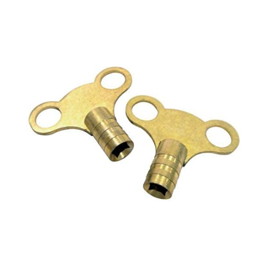 Hinton Brass Clock Key (2 Pack) Radiator Bleed Keys, Easy Grip