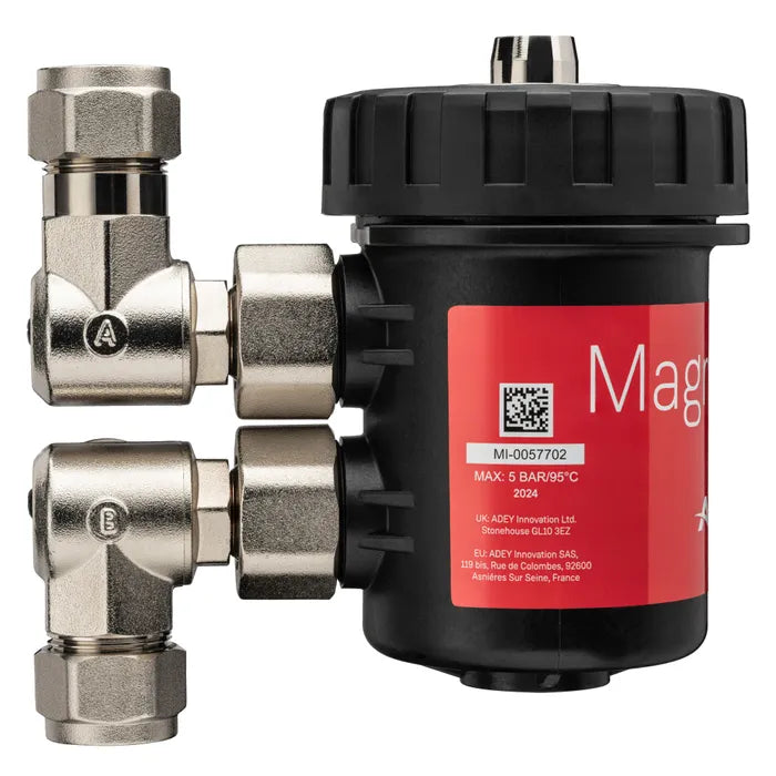 ADEY MagnaClean Micro Black 22 mm – Magnetic Filter for Heating Systems