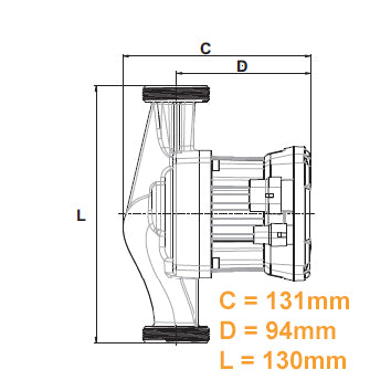 Boiler-M8 RS25/6EAY-130 iPWM Circulation Pump – A Rated 130 mm Replacement for Grundfos UPM3