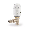 Danfoss RAS-C² 15mm x 1/2" White/Nickel-Plated Angled & L/S Traditional Thermostatic Radiator Valve & Lockshield
