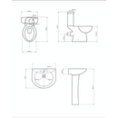 Vitra Close Coupled Toilet with 540mm Basin Cloakroom Suite (4Piece)