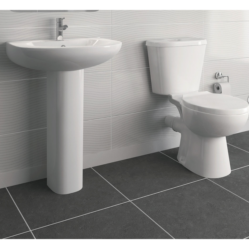 Vitra Close Coupled Toilet with 540mm Basin Cloakroom Suite (4Piece)