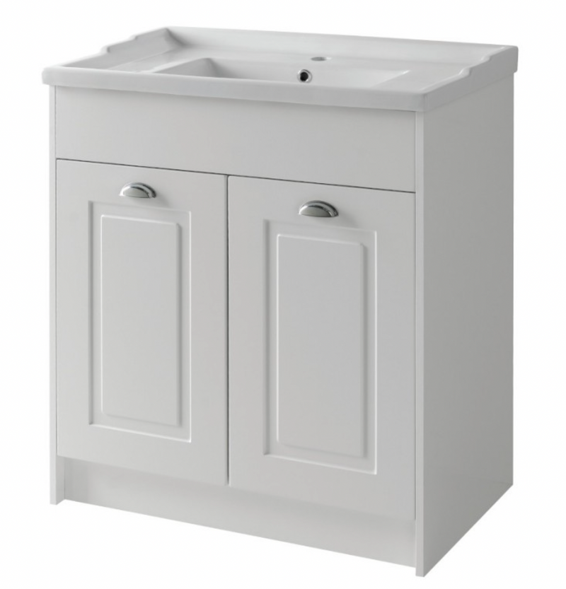 Kartell K-VIT Astley 800mm Floor Standing 2 Door Vanity Unit Matt White