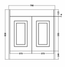 Kartell K-VIT Astley 800mm Floor Standing 2 Door Vanity Unit Matt White