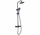 Kartell K-VIT NERO ROUND THERMOSTATIC EXPOSED BAR SHOWER WITH OVERHEAD DRENCHER AND SLIDING HANDSET