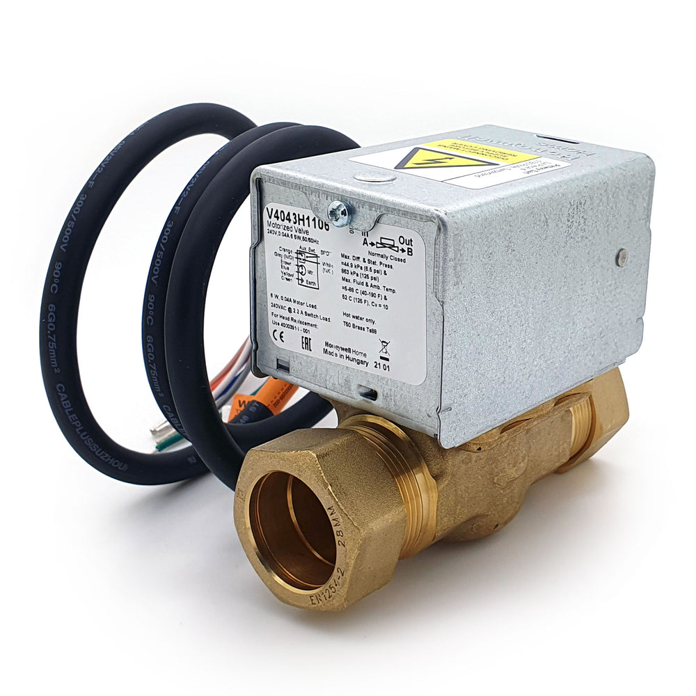 Honeywell V4043H1106 – 28mm 2-Port Motorised Zone Valve 240V with Aux Switch